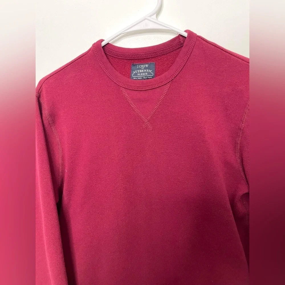 Red J.Crew crewneck, authentic fleece size extra small